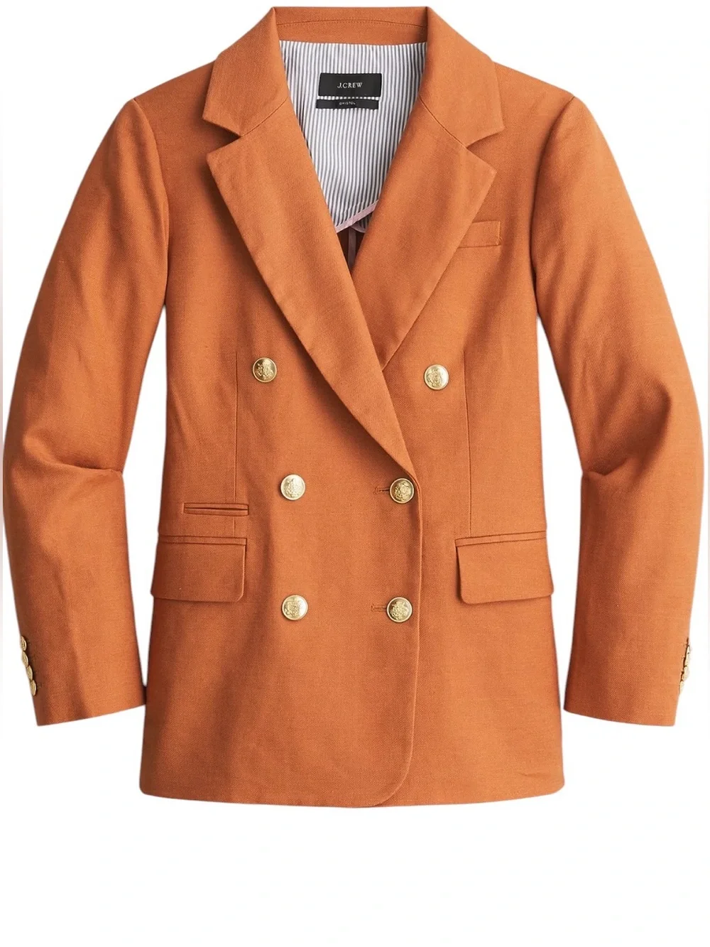 J. Crew Double Breasted Bristol Blazer 10 Pale Clay Linen Blend Preppy Old Money